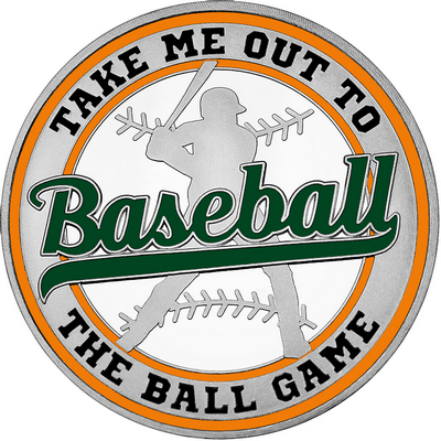 Dark Green "Baseball" with Orange Outer Circular Borders